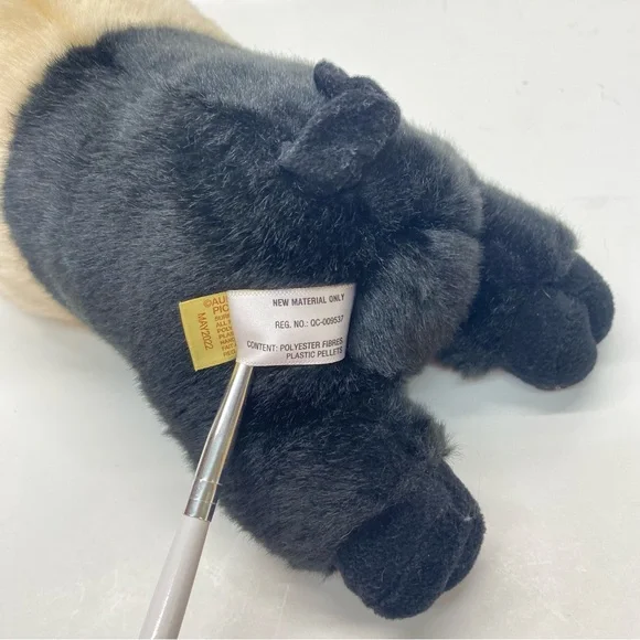 Aurora Miyoni Hampshire Pig Stuffed Animal Plush Black & Beige Life Like Toy - Picture 9 of 13